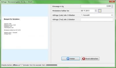 Heyer's Etiketten-Studio Pro - Variablen