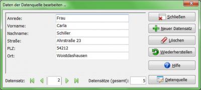 Heyer's Etiketten-Studio Pro - Seriendruck: Datenquelle