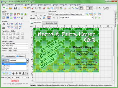 Zum Vergrößern anklicken! Heyer's Visitenkarten
