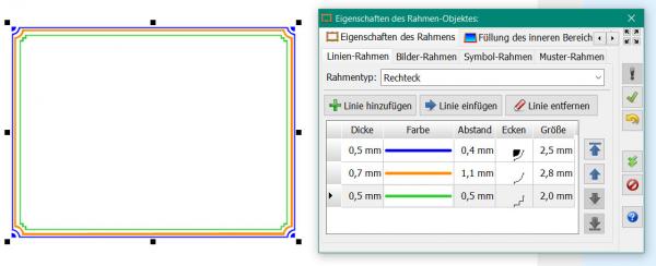Zum Vergrößern anklicken! Heyer's Etiketten-Studio Pro - Linien-Rahmen